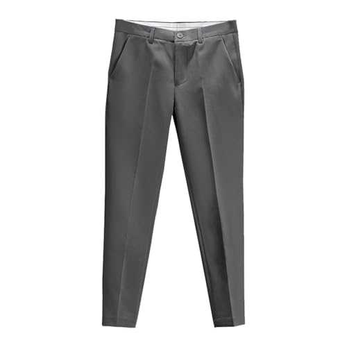 Mens Formal Trousers Suit Trousers Men Casual Business Office Stretch Work Trousers Men Work Trousers Slim Fit Home Belted Smart Dress Pants Straight Leg Flat Front Pockets
