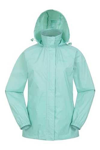 Mountain Warehouse Pakka Womens Waterproof Packable Jacket - Foldaway Hood Jacket, Ladies Coat, Lightweight Rain Jacket - For Spring Summer, Walking, Travelling