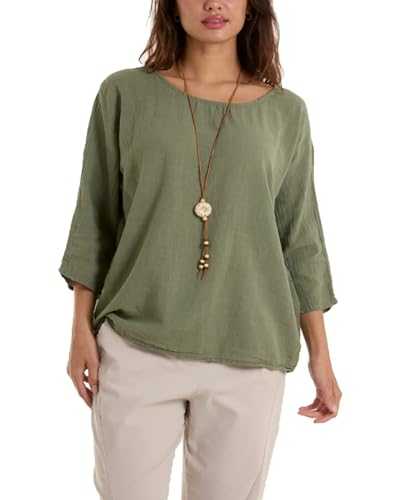 Zaif & Hari Ladies Italian Plain New Batwing Cotton Linen Lightweight Casual Short Tunic Blouse TOP