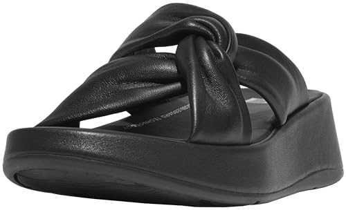 Women's F-Mode Leather-Twist Flatform Slide Sandal