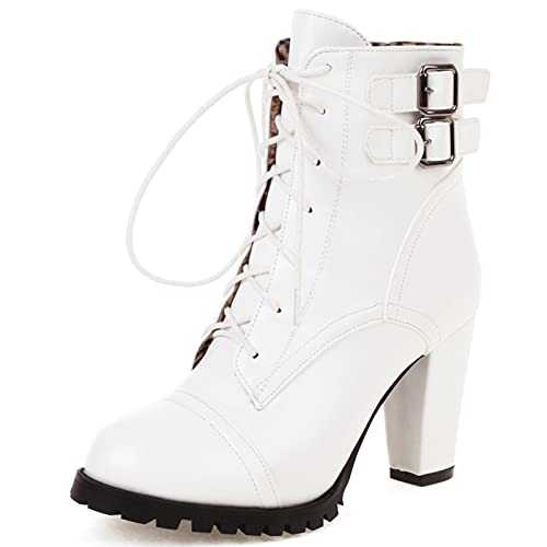 Mo Joc Lace-up Block Heel Ankle Boots for Women