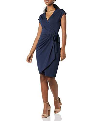 Amazon Essentials Women's Classic Cap Sleeve Wrap Dress (Available in Plus Sizes)