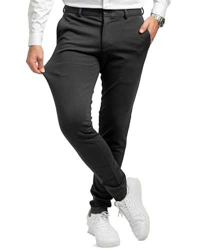 Performance Pants for Men, Slim Fit, Stretch - Comfortable and Modern Mens Trousers with Stretch for Suits, Business, Casual, Golf, Office