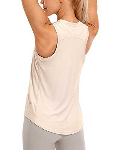 CRZ YOGA Lightweight Tank Top for Women Racerback Sleeveless Workout Tops High Neck Athletic Running Shirts