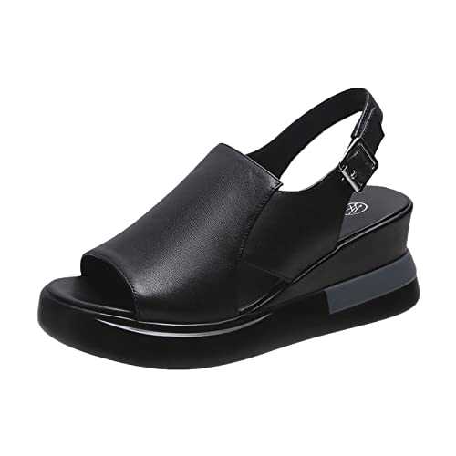 Sliders for Women Sandals Wedges Ladies Shoes Casual Solid Sandals Fashion Roman For Women Sandals Buckle Women's sandals
