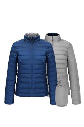 ELEZAY Women's Reversible Puffer Jackets Packable Lightweight Down Jacket for Ladies Winter Coats with Carrying Pouch