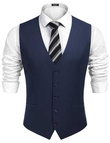 COOFANDY Men's Business Suit Vest Casual Dress Vest Slim Fit Waistcoat Vest