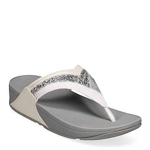 Lulu Ombre Urban White Glitter Toe-Post Ladies Sandal