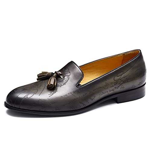 Men's Embossed Tassel Retro Moccasins Formal Casual Loafers