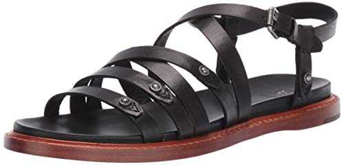FRYE Women's ALEXA STRAPPY SANDAL Flat, Black, 3.5 UK