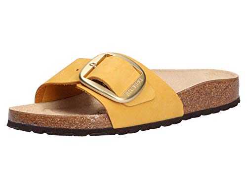 Women's Mules Madrid Big Buckle Cuir Nubuck Ocre Sandal