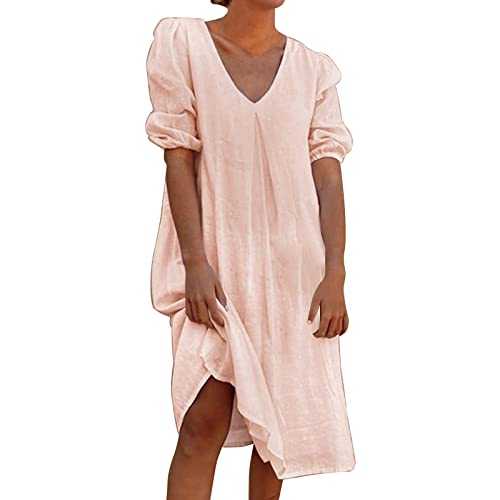 Bodycon Dresses for Women UK Half Sleeve Casual Dress Elegant Dresses Under Loose Tunic Maxi Dresses Mode Beach Dress Sundress Womens Casual Midi Dresses