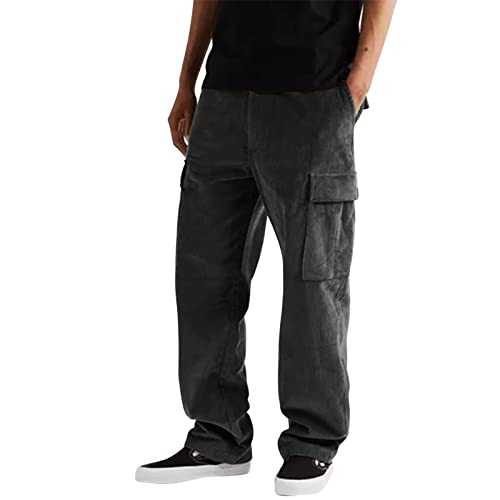 TOPJIAO Cargo Tracksuit Bottoms Men Men's Trousers Multi Pockets Cargo Combat Work Pants Cuffed Cargo Trousers Men Gardening Trousers for Men UK Cargo Joggers Mens Summer Trousers for Men UK
