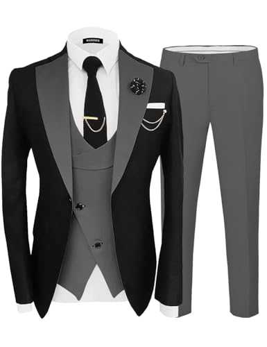 Mens Suits Slim Fit 3 Piece Suit Formal Wedding Suits Prom Tuxedo Blazer Vest Pants Set