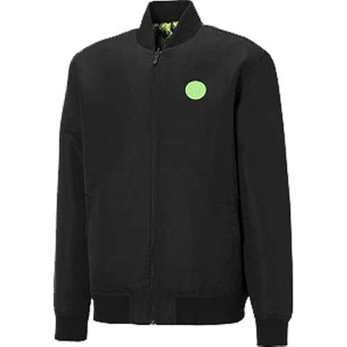 PUMA x Santa Cruz Black Green Mens Varsity Reversible Bomber Jacket 532239 01