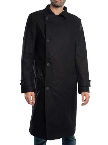 Ted Baker Men's Radford Wool Wrap Funnel Coat, Black