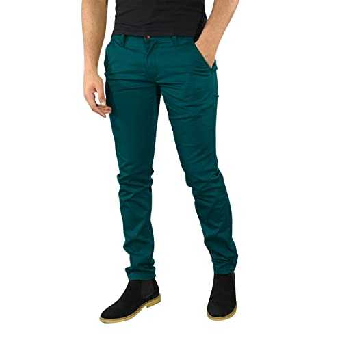 Men's Business Casual Office Work Suit Pants Formal Dress Trousers Comfort Stretch Flat-Front Chino Golf Work Pants Slim Fit Skinny Leg Pencil Tapered Pants