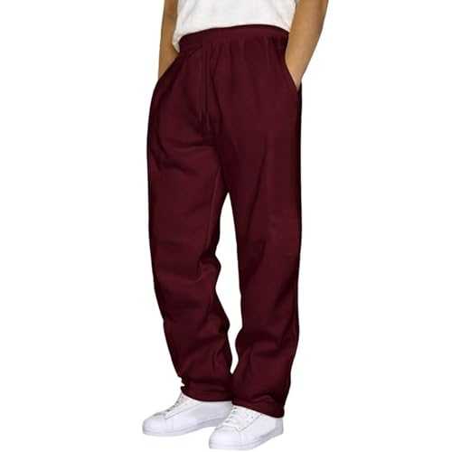 Summer Trousers for Men UK Casual Walking Stretch Solid Plain Bottoms Fashion Elasticated Waist Drawstring Straight Leg Chinos Comforty Lightweight Jogging Pants with Pockets Loose Gym Sweatpants
