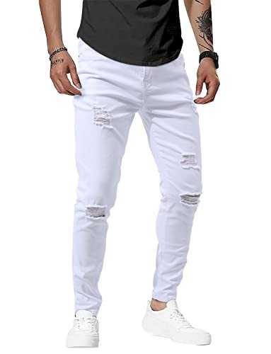 Woenzaia Men's Casual Slim Fit Pants Skinny Stretch Dress Slacks