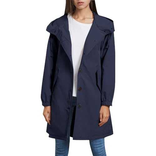 Lightweight Waterproof Jacket Active Outdoor Trench Zipper Hiking Walking Cycling Quick Dry Rain Coats For Women Long Sleeve Ladies Raincoats With Hood