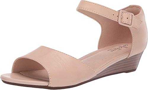 Clarks Women's Abigail Jane Wedge Sandal, Blush Leather, 4.5 UK