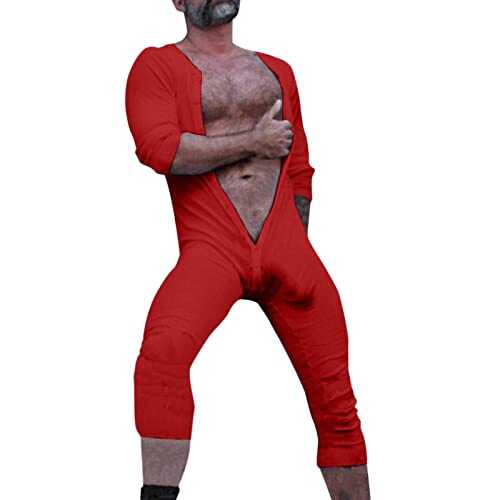 Men's Long Slim Fit Sexy Pyjamas - One-Piece Jumpsuit, Romper, House Wear