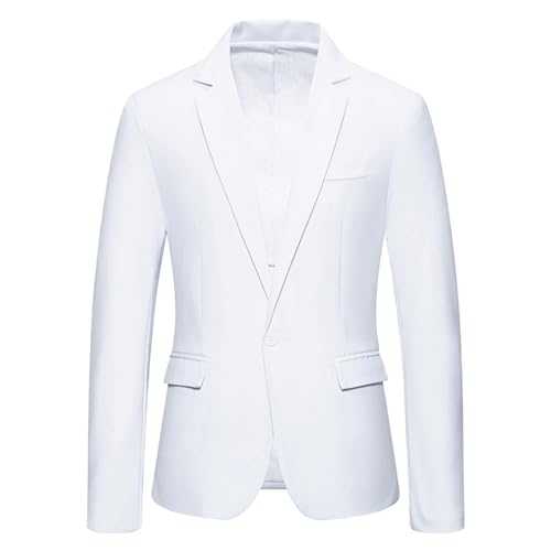 Men's One Button Blazer Casual Slim Fit Blazer Jacket Lightweight Suit Jackets Lapel Wedding Slim Fit Suit Closure Business Office Work Suit Jacket Solid Casual Jacket Tops Autumn Winter UK