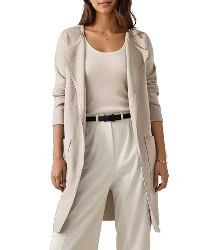 Timuspo Women's Long Cardigan Coat Open Front Knit Coatigan Classy Elegant Oversized Sweater Casual Solid Winter Jackets with 2 Pockets