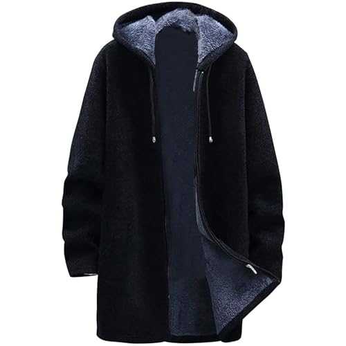 Cocila Men's Long Coat Jacket Outerwear Hooded Winter Hoodie Casual Coat Men Jackets Lightweight Long Leather Jacket Men Mens Down Jackets Mens Hiking Tops Waterproof