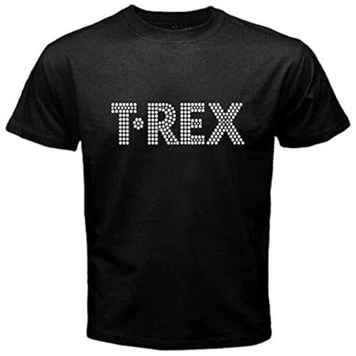 EWRdutAEAE TRex Glam Retro 1970'S Men's Black TShirt Black