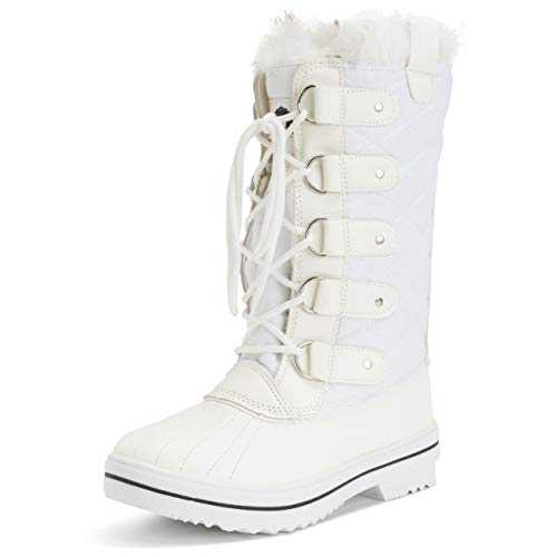 Polar Womens Tall Snow Boot Nylon Short Winter Snow Rain Warm Waterproof Boots