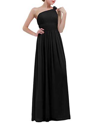 YiZYiF Womens One Shoulder Chiffon Wedding Bridesmaid Long Maxi Dress Evening Prom Gowns