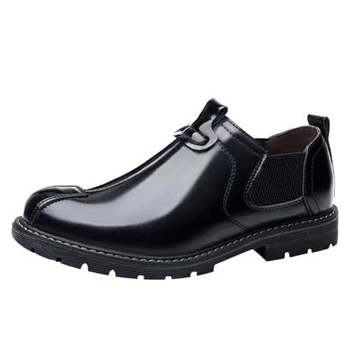 Mens Leather Loafers Comfort Fashion Walking Flat Oxfords Casual Leather Shoes Breathable Driving Shoes Comfy Slip on Business Dress Shoes Moccasins Formal Shoes UK Size
