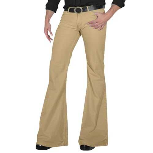 Men's Bell Bottoms Relaxed Stretch Vintage 60s 70s Flared Pants Slim Fit Comfort Tapered Flare Pants Retro Wide Leg Denim Jeans Bootcut Pant