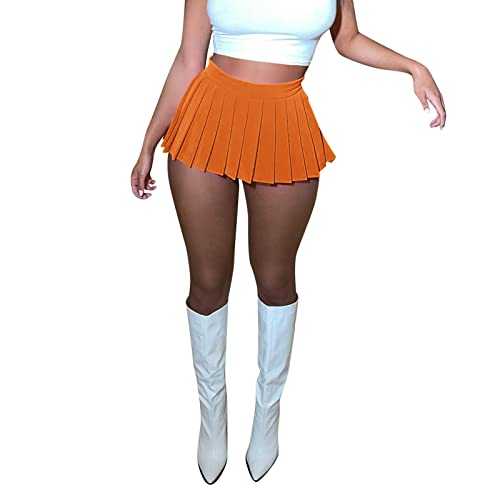 AMDOLE Corset Skirt High Waist Womens Pleated Skirt Sexy Club High Elastic Tennis Skating Skirt A Line Skirt Womens Long Skirt