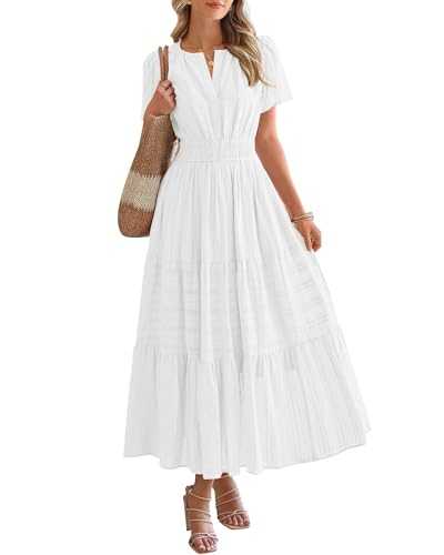 Womens Summer Dresses 2025 Casual Elegant Dresses Evening Cocktail Sundresses Short Sleeve Outfits Formal Holiday Party Wedding Clothes Flowy Sexy Vacation Boho Summer Clothes for Women