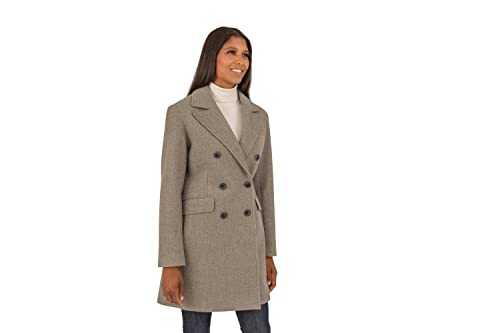 kensie Women's Faux Wool Db Peacoat Coat