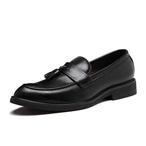 Men Tassel Loafers Height Increasing Breathable Pointed Toe Flat Oxfords Business Casual Wedding Party Dress Leather Shoes