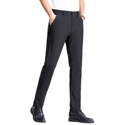Timelessflex - Men's High Stretch Straight Fit Pants, Comfort Slim Fit Business Dress Pants, Men's Ice Silk Suit Trousers
