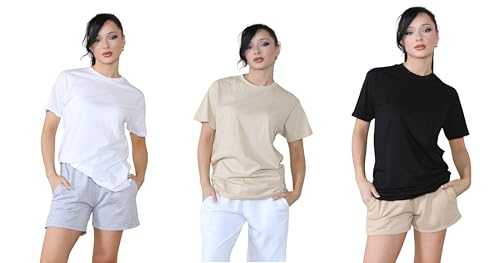 T Shirts for Women UK | Crew Neck Comfy Short Sleeve Tshirts | Women's Casual T-Shirt | Soft Cotton Sizes | UK Fashion