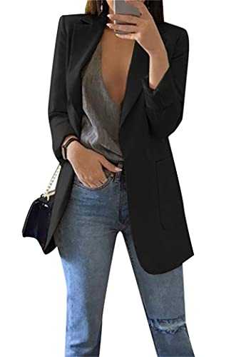 OMZIN Women's Women's Suit Jacket Lapel Casual Suit Long Sleeve Office Suit Blazers Open Front Office Work Business Suit Jacket