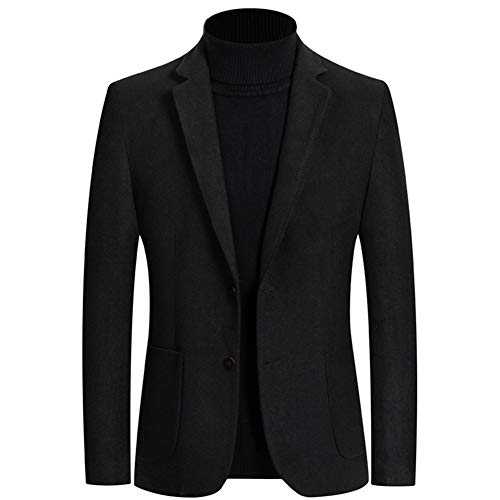 YOUTHUP Mens Wool Blazer Slim Fit 2 Button Winter Suit Jacket Formal Wedding Business Blazer