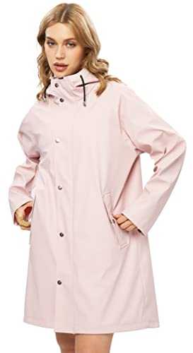 UNIQUEBELLA Raincoat for Women Rain Jackets Waterproof Breathable Windbreaker Outdoor Ladies Lightweight Coat