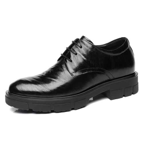 VIBLiSS Men's Leather Dress Shoes Comfortable Invisible Height Increasing Taller Oxford for Walking, Business, Party and Wedding