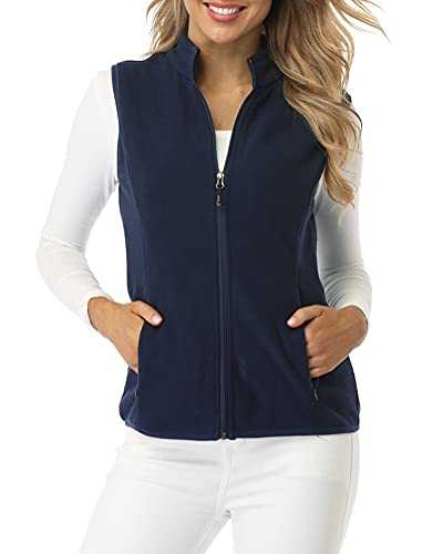fuinloth Women's Fleece Gilet, Polar Soft Sleeveless Classic Fit Bodywarmer Vest with Zip up Pockets