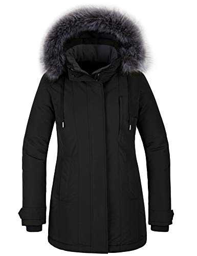 CHIN·MOON Women's Warm Puffer Jacket Waterproof Quilted Winter Coat