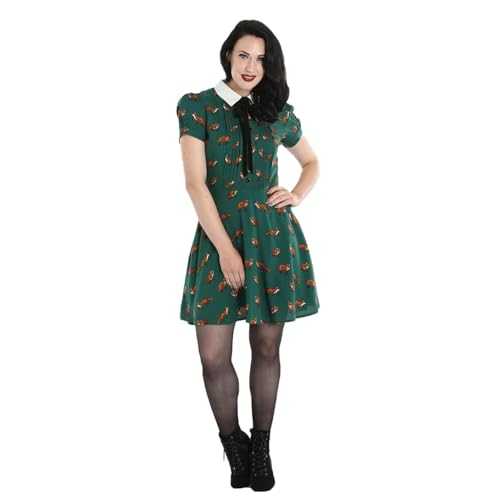Hell-Bunny Vixey 1960's Fox Print Vintage Retro Style Short Dress XS-4XL