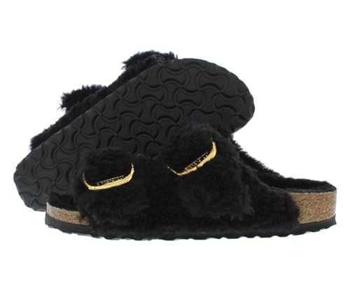 Arizona Big Buckle Teddy Shearling Narrow Slip On Unisex Shoes