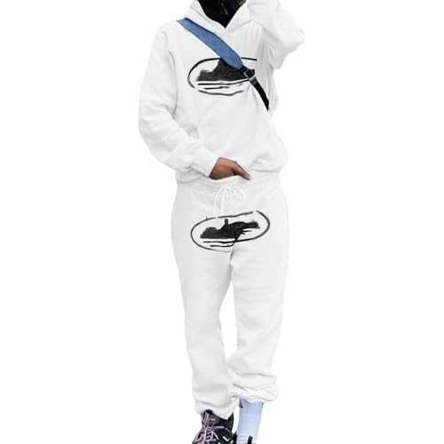 Mens Tracksuit Set Y2K Jogging Suit Long Sleeve Pullover Hoodie Casual Hoody Top Fleece Joggers Bottoms Set Business Outfits Hooded Sweatshirts and Sweatpants Sweatsuit for Running Gym Sport Christmas