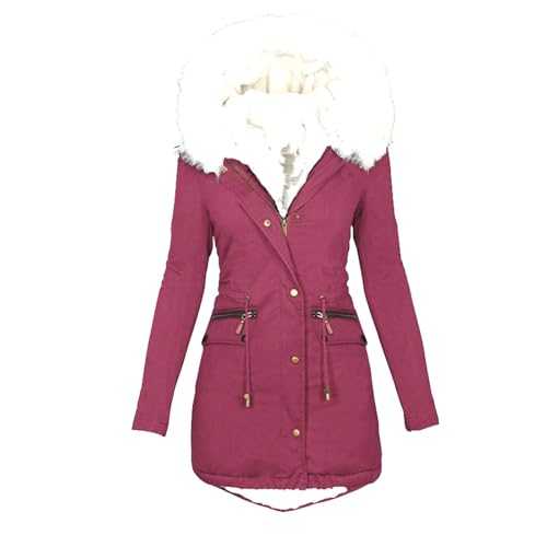 Women Fleece Jackets Clearance Ladies Sherpa Lined Fleece Jacket Full Zip Fall Winter Thick Warm Parkas Jackets Padded Quilted Overcoat Plus Size Wool Coats with Fuffly Hood Coats UK Size 8-22